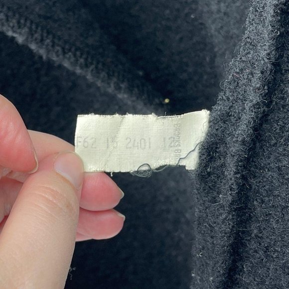 Vintage Brooks Brothers Black Wool Cable Knit Detail Blazer Style Evening Jacket - Picture 10 of 10